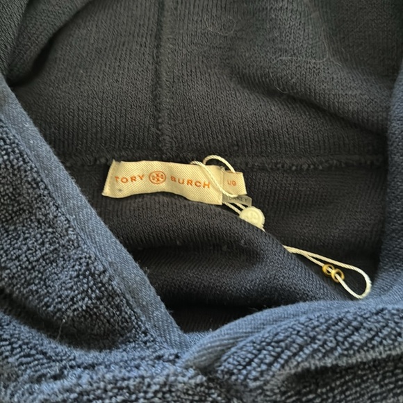 Tory Burch Navy Blue Terry Pullover Sweatshirt - Picture 4 of 4